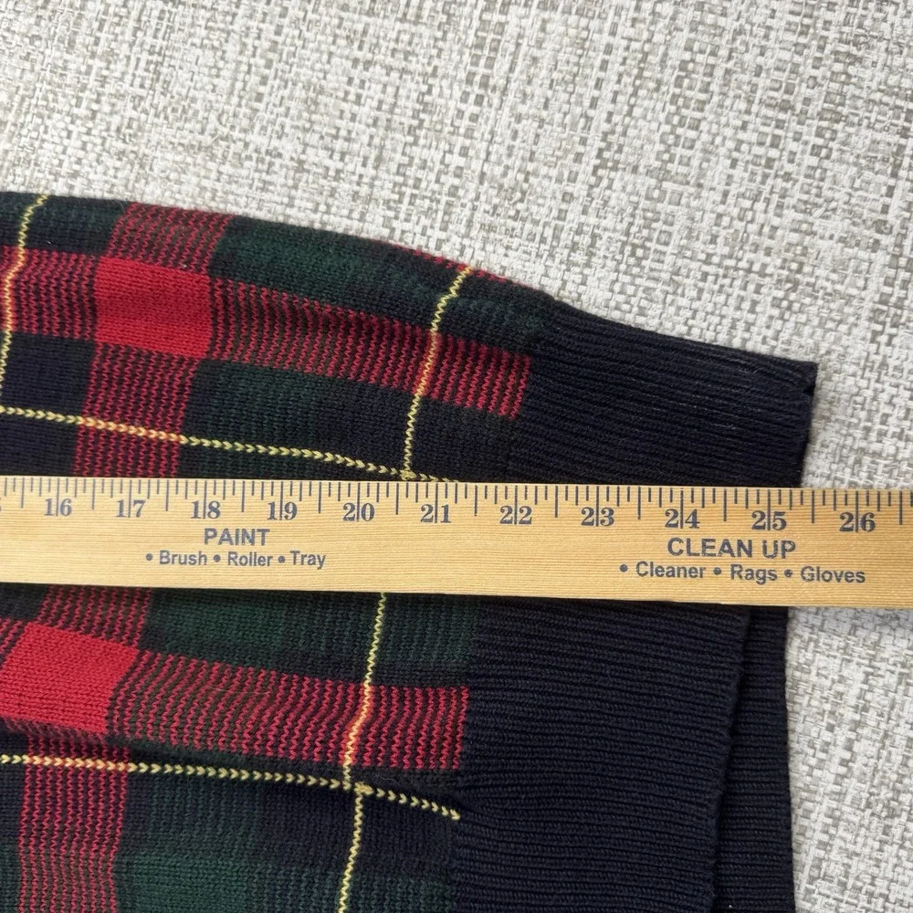 Vintage POLO RALPH LAUREN Scottish Red Tartan Plaid Heritage'Sweater Shield Logo